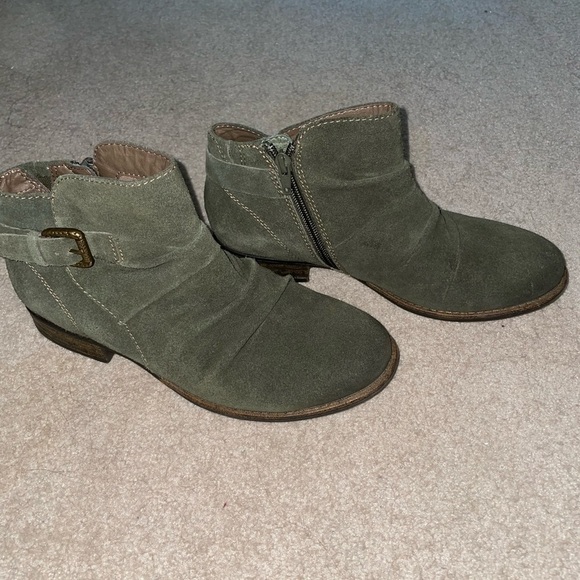 Earth Shoes - Earth Suede Western Ankle Boots Green size 7.5
